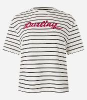 Camiseta Boxy Listrada em Algodão com Lettering Darling - 1