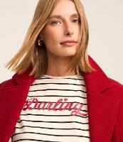 Camiseta Boxy Listrada em Algodão com Lettering Darling - 2