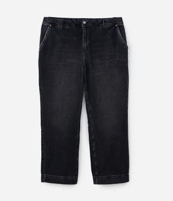 Calça Reta Alfaiataria com Barra Larga Curve & Plus Size