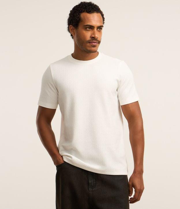 Camiseta Básica em Algodão com Textura - 2