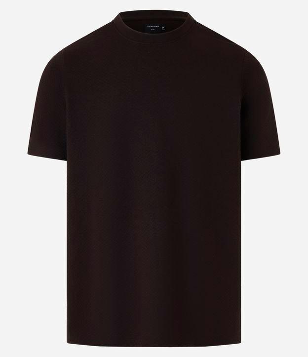 Camiseta Básica em Algodão com Textura - 1