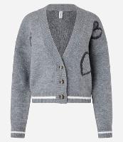 Cardigan Curto em Tricô com Botões e Estampa de Corações - 1