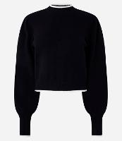 Suéter em Tricô com Friso Contrastante e Manga Bufante - 1