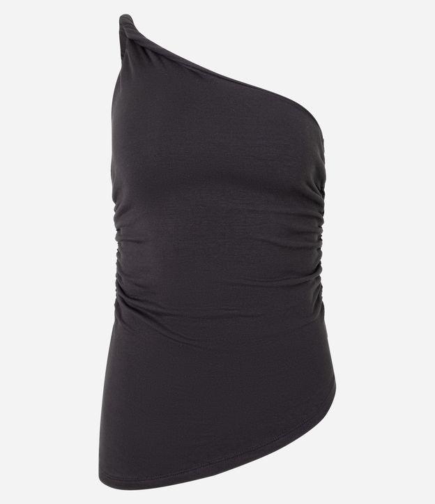 Blusa em Ribana com Um Ombro Só e Alça Torcida - 1