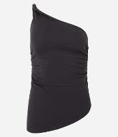 Blusa em Ribana com Um Ombro Só e Alça Torcida - 1