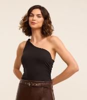 Blusa em Ribana com Um Ombro Só e Alça Torcida - 2