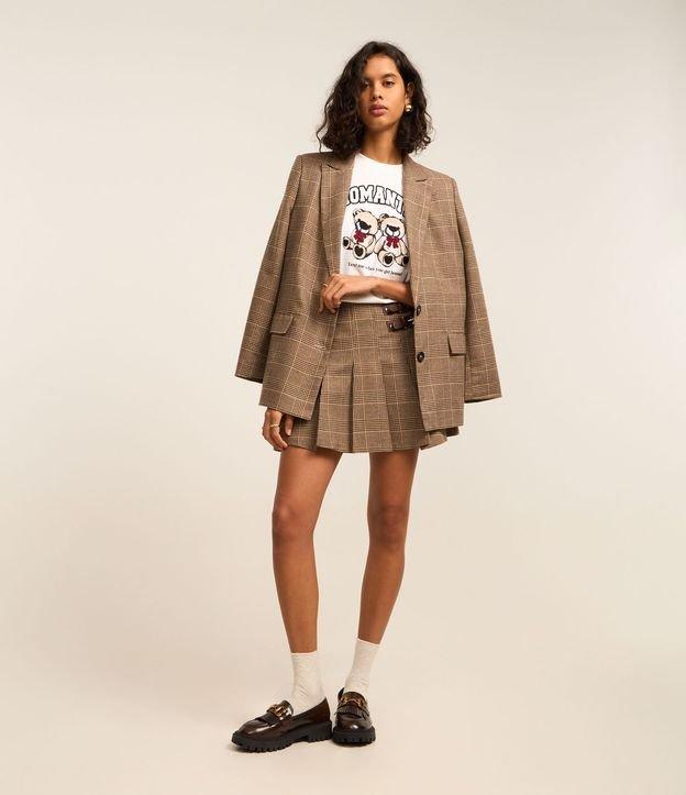 Saia Evasê Curta em Polivelour Xadrez Príncipe de Gales - 3