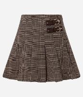 Saia Evasê Curta em Polivelour Xadrez Príncipe de Gales - 1