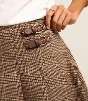 Saia Evasê Curta em Polivelour Xadrez Príncipe de Gales - 2