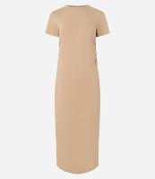 Vestido Longo com Golinha Alta e Franzido Lateral - 1