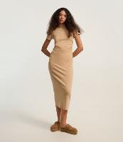 Vestido Longo com Golinha Alta e Franzido Lateral - 2