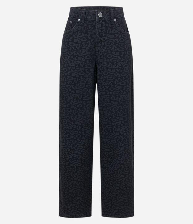 Calça Baggy em Sarja Animal Print Oncinha - 1