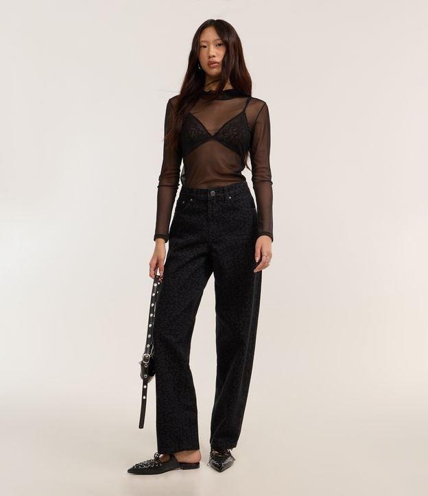 Calça Baggy em Sarja Animal Print Oncinha - 2