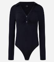 Body em Ribana com Gola Polo e Franzidos no Busto - 1