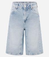 Bermuda Jorts em Jeans com Recorte Frontal - 1