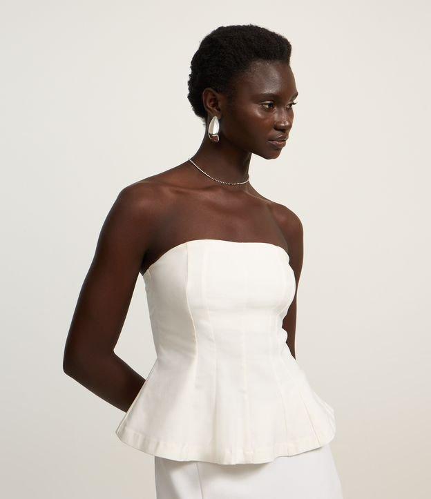 Blusa Peplum em Bengaline sem Alças - 2