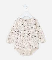 Body Infantil Texturizado com Estampa Floral - Tam 0 a 18 meses - 1