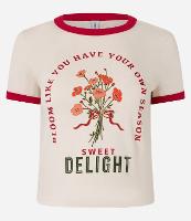 Blusa Cropped em Algodão com Estampa Sweet Delight - 1