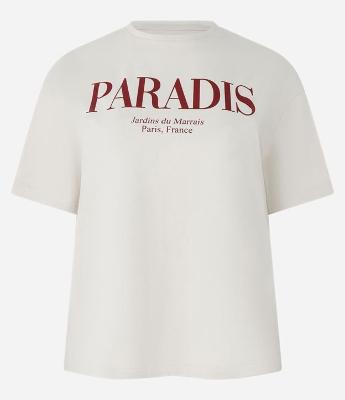 Camiseta em Algodão com Lettering Paradis