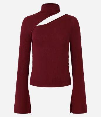 Blusa em Algodão Agroecológico com Recorte Vazado e Manga Flare