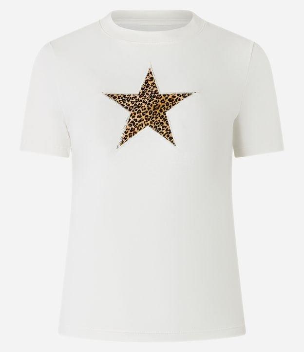 Blusa New T-shirt em Algodão com Estampa de Estrela Animal Print - 1