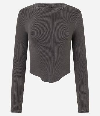 Blusa em Ribana com Barra Assimétrica