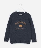 Suéter Infantil em Tricô com Estampa Urso Califórnia - Tam 5 a 14 Anos - 1