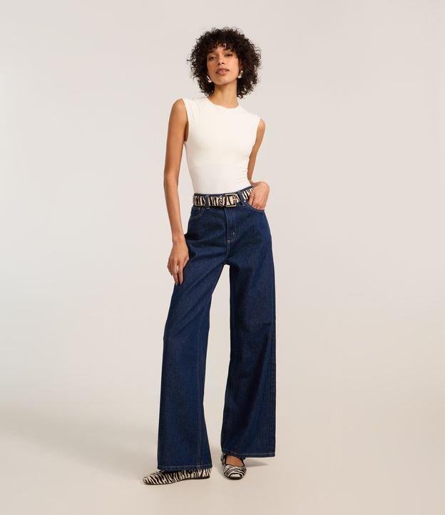 Calça Wide Leg em Jeans com Cintura Alta - 2