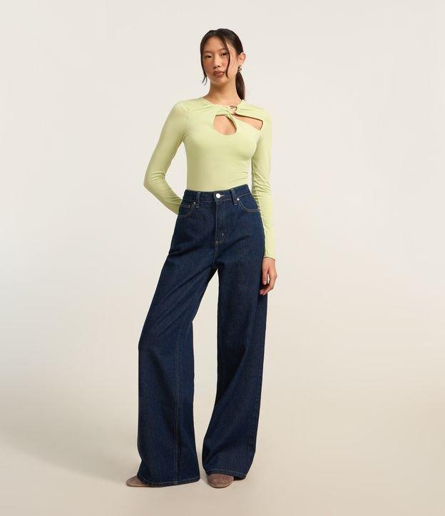 Calça Wide Leg em Jeans com Cintura Alta - 3