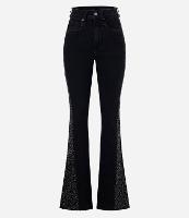 Calça Flare em Jeans com Brilho Lateral - 1