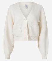 Cardigan Curto em Tricô com Botões e Bolsinhos - 1