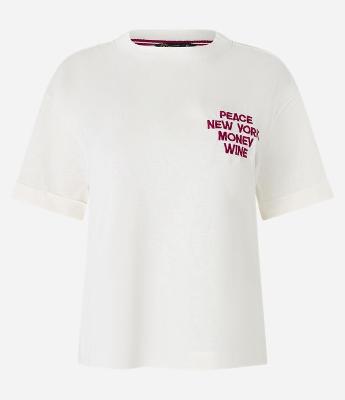 Camiseta Boxy em Algodão com Bordado New York