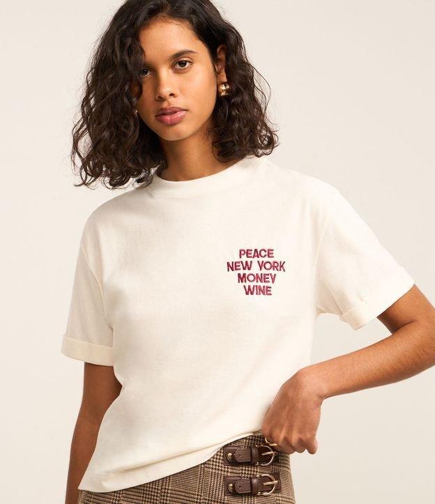 Camiseta Boxy em Algodão com Bordado New York - 2