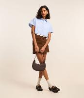 Camisa Cropped em Tricoline com Estampa Listrada - 2