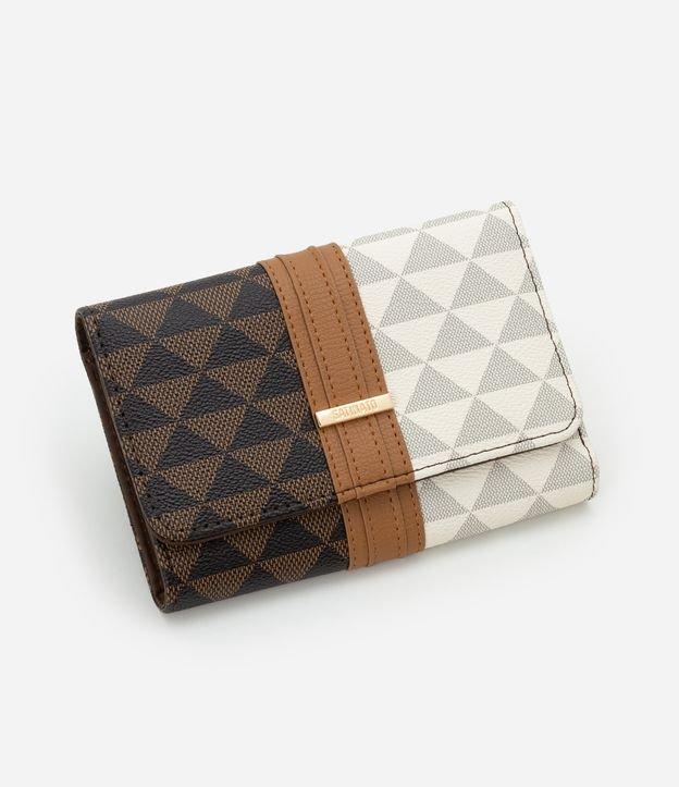 Carteira Envelope em PU com Estampa Triângulos - 1