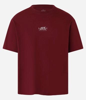 Camiseta T-shirt Boxy em Algodão com Estampa Lettering