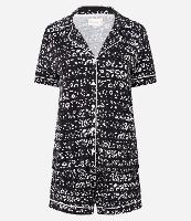 Pijama Americano Short Doll em Viscose com Estampa de Animal Print Listrado - 1