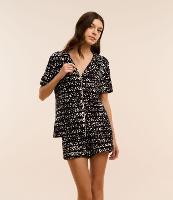 Pijama Americano Short Doll em Viscose com Estampa de Animal Print Listrado - 2