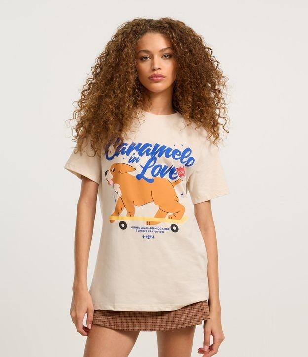 Camiseta T-shirt em Algodão com Estampa Caramelo Skatista - 2