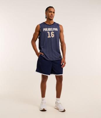 Bermuda Basquete Esportiva em Poliamida com Textura Veludo