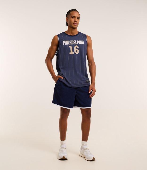 Bermuda Basquete Esportiva em Poliamida com Textura Veludo - 1