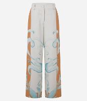 Calça Wide Leg Estampada em Viscolinho com Cintura Alta - 1