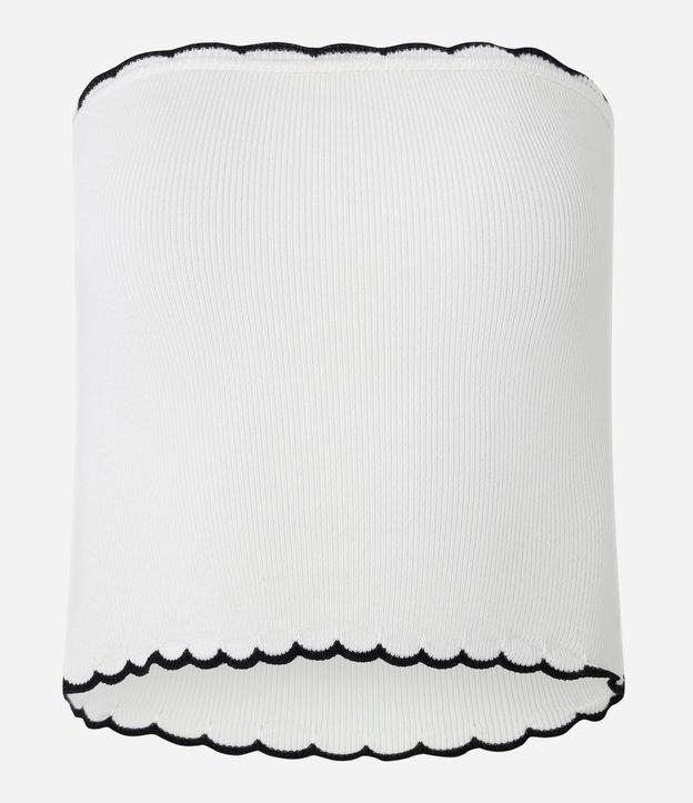 Blusa em Tricô com Detalhe Nuvem e Viés Contrastante - 1