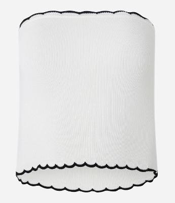 Blusa em Tricô com Detalhe Nuvem e Viés Contrastante