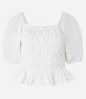 Blusa em Tricoline com Lastex e Manga Bufante - 1