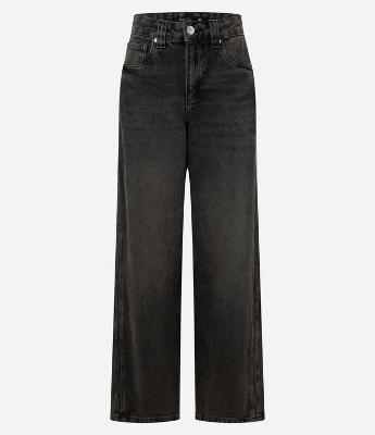 Calça Baggy em Jeans com Friso Lateral