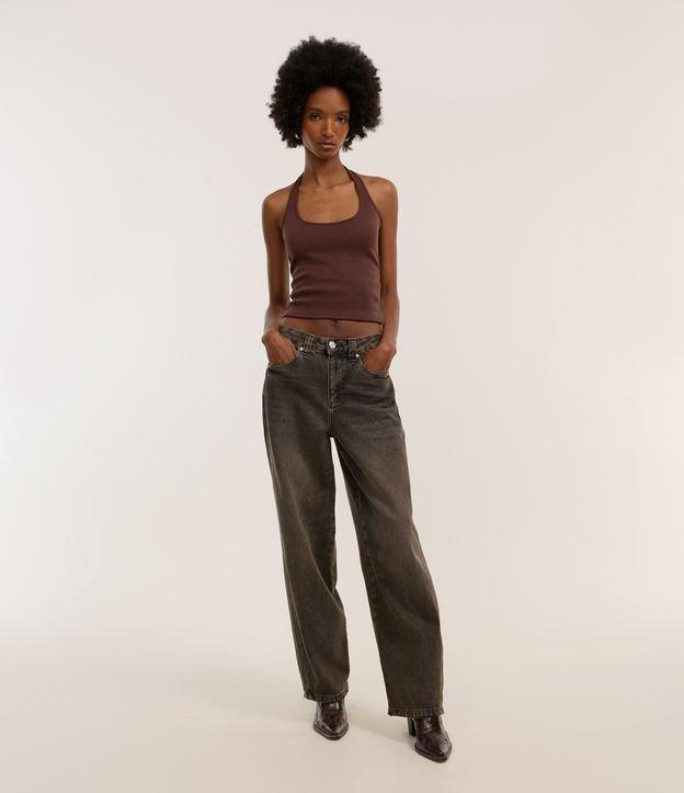Calça Baggy em Jeans com Friso Lateral - 2