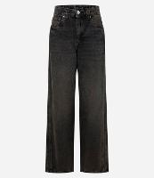 Calça Baggy em Jeans com Friso Lateral - 1