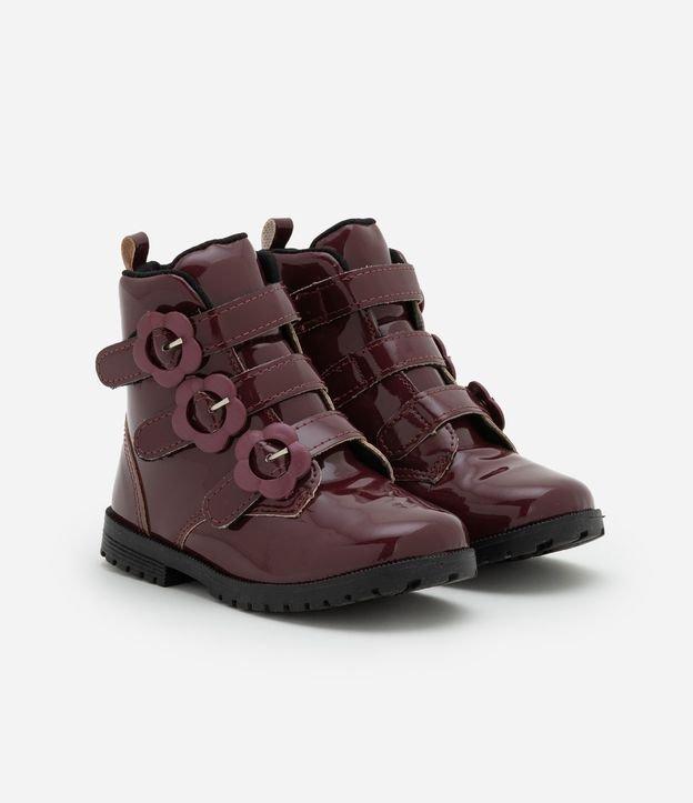 Bota Coturno Infantil com Fivelas Florzinhas - Tam 20 a 27 - 1