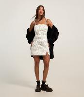 Vestido Curto em Sarja Poá com Amarração nas Costas - 2